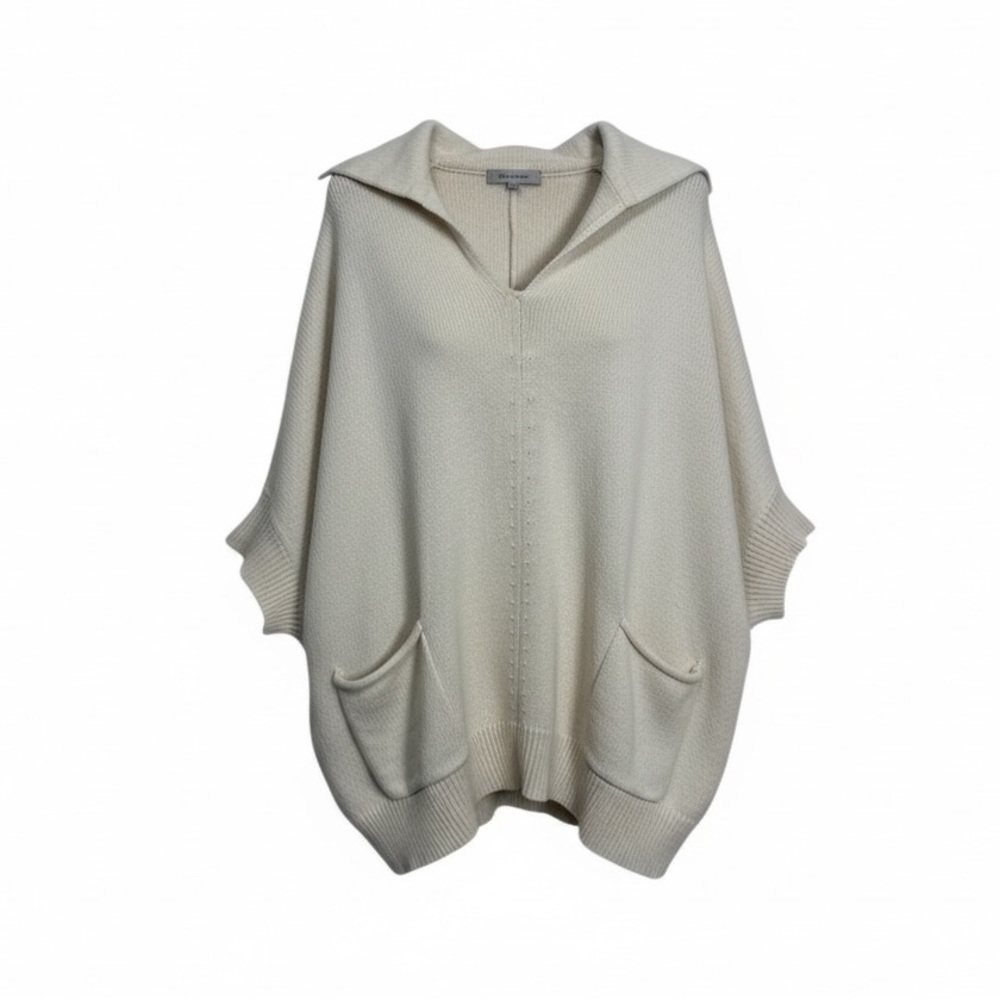 GAP Women's Cream Poncho Sweater with Pockets